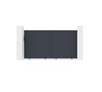 Lot Portail Coulissant et Portillon - Casanoov - EIGER - 3m H.163cm - / Portillon 1m H.163cm - Gris anthracite - Aluminium