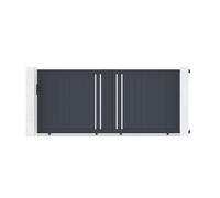 Lot Portail coulissant et Portillon - Casanoov - GIONA - 3,5m H.158cm / Portillon 1m H.158cm - Gris anthracite - Aluminium
