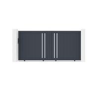 Lot Portail coulissant et Portillon - Casanoov - GIONA - 3m H.142cm / Portillon - CIMONE - 1m H.142cm - Gris anthracite - Aluminium