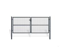 Lot Portail Grillagé et Portillon - Casanoov - OLGA - 3m H.125cm / Portillon 1m H.125cm - Gris Anthracite - Acier