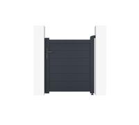 Lot portillon et kit d'inversion ouverture - Casanoov - EIGER - 1m H.115cm - Gris Anthracite - Aluminium - Double sens d'ouverture