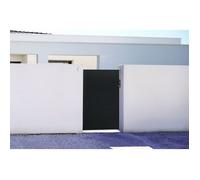 Lot Portillon et Poteaux - Casanoov - NALI - 1m H.160cm - Noir mat - Acier / 2 Poteaux DARIO 6x6 H.230cm