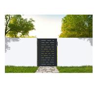 Lot Portillon et Poteaux - Casanoov - NALI ARLBERG - 1m H.140cm - Noir mat - Acier / 2 Poteaux DARIO 6x6cm H.190cm