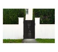 Lot Portillon et Poteaux - Casanoov - NALI VELETA - 1m H.160cm - Noir Mat - Acier / 2 Poteaux DARIO 6x6 H.230cm