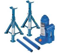 lot pour auto chandelles pliantes et cric bouteille 2t -