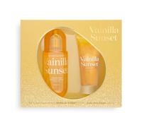 Lot pour le corps Vanille Sunset Deliplus | Contient un parfum mist 250 ml et du lait corporel pailleté 100 ml | Parfum & hydratation