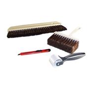 Lot pour tapissier - NESPOLI - brosse à encoller, balai colleur, roulette, cutter 9mm - Marron Vinyl