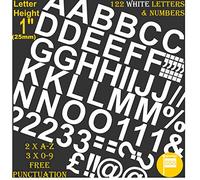 Lot professionnel de 122 lettres et chiffres autocollants blancs de 2,5 cm, ponctuation libre, lavables, grands lettres, inscriptions, résistantes à l'eau, tout projet
