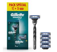 Lot Rasoir Rechargeable Gillette Mach3 H+1 + Lames Gillette Mach3 X4