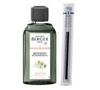 lot : recharge bouquet maison berger jasmin précieux + 8 brins