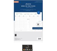 Lot Recharge Civile 2027 Verticale A4 Français 1 Semaine sur 2 Pages Compatible avec Filofax + 1 Index Adhésif Blumie (A4) 68714
