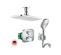 Lot robinet douche encastré thermostatique Ecostat E + Douche de tête Raindance E 240 fixation plafond