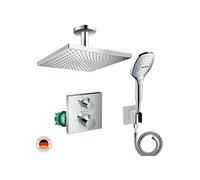 Lot robinet douche encastré thermostatique Ecostat Square + Douche de tête Raindance E 300 fixation plafond