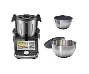Lot robot cuiseur multifonction 4,5 L 1000 W et 2 bols inox avec couvercles Mathon