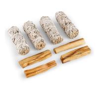 Lot Sauge Blanche + Palo Santo Purification A Bruler Baton Encens Naturel Maison Rituel Relaxant Protection Energetique Nettoyage Spirituel Purificateur Atmosphere (4 Sauge Blanche + 4 Palo Santo)