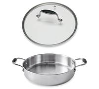 Lot sauteuse 2 anses tout inox Excell'Inox 28 cm et couvercle en verre Mathon