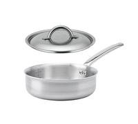 Lot sauteuse bord droit tout inox Alchimy 24 cm et couvercle De Buyer