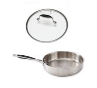 Lot sauteuse tout inox Excell'Inox 24 cm et couvercle en verre Mathon