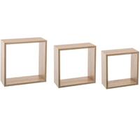 Lot / Set de 3 Etagère Flottante Murale Bois MDF Etagere Deco Forme Cube 30 cm