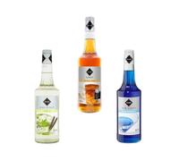 Lot sirops indispensables cocktails Rioba - Rhum, Mojito, Curaçao - 3x70cL