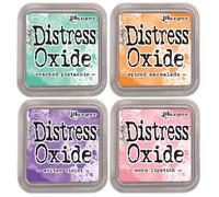 Lot sp cial : Lot de 4 tampons encreurs Ranger Tim Holtz Distress Oxide - Craquel s, pic s, fan s et us s (D2)