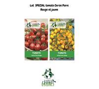 lot spécial graines de tomate poire rouge et jaune - duo de variétés anciennes - semences potagères productives- tomates cerises