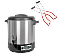 Lot stérilisateur en inox 31 L automatique 2000 W KCPST31LCD.IX et pince à bocal noire