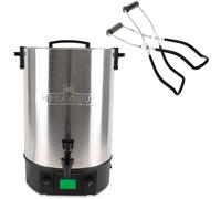 Lot stérilisateur en inox électrique 30 L automatique 2200 W et pince à bocal noire