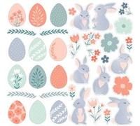 Lot stickers 3D lapins / oeufs Multicolore G