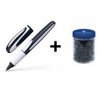 Schneider Stylo à bille Ray (stylo à encre avec pointe en acier inoxydable, cartouche d'encre, fabriqué en Allemagne) (12 cartouches, cartouches)