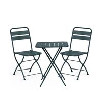 Lot Table Pliante D'extérieur Janti (60x60 Cm) Et 2 Chaises Pliantes Janti Vert Jungle Vert