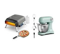 Lot Tefal Pizza Pronto Gaz, Pierre rotative à 360° pour cuisson uniforme, Four à pizza extérieur, JM412010 + Moulinex Bake Simple Robo Ptâtissier, Fouet, Batteur et Crochet Petrin QA1413F0