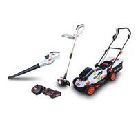 Lot Todeuse a batterie 33cm fonction mulching + coupe-bordure + souffleur de feuilles 20V + 2 batteries 20v 2Ah TCB20V-2XLI2AF G