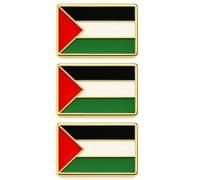 Lot trois Pins Palestine | Broche Pin Free Palestine | Pin's Drapeau Palestinien Pasteque | Accessoire pour Crocs et Sac à Dos | Émail Durable | Bijoux Plaqué Or