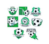 Lot unique de 8 pièces - Épinglettes en alliage Zn - Souvenir - Pour corsage - Symbole de football