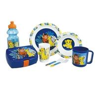 Lot Vaisselle Disney Le Roi Lion - Fun House - 006360 - Verre, Assiette Creuse, Assiette Plate, Mug, Gourde, Boîte Goûter Couverts