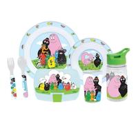 Lot Vaisselle - Fun House - Barbapapa - Verre, Assiette Ø22 Cm Et Ø16 Cm, Couverts, Gourde Et Boite Goûter Bleu