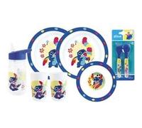 Lot vaisselle - FUN HOUSE - DISNEY LILO ET STITCH - 2 Verres, 2 Assiettes plates Ø22 cm, Assiette creuse Ø16cm, Couverts, Gourde