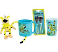 Lot vaisselle - FUN HOUSE - MARSUPILAMI - Verre 220 ml, mug 350 ml, couverts, peluche 18 cm
