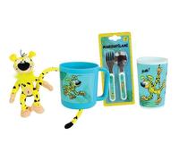 Lot vaisselle - FUN HOUSE - MARSUPILAMI - Verre 220 ml, mug 350 ml, couverts, peluche 18 cm