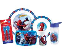 Lot vaisselle - FUN HOUSE - SPIDERMAN - Verre, assiette Ø22 cm et Ø16 cm, couverts, gourde et boite goûter