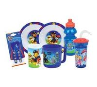 Lot Vaisselle - Fun House - Pat'patrouille - Verre, 2 Assiettes Creuses Ø16 Cm, Couverts, Gourde, Gobelet Et Mug Bleu