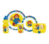 FUN HOUSE | Set Boite Repas Paddington Pour Enfant | 1 Verre, 2 Assiettes + Gourde et Boite Goûter | Licence Officielle | Réutilisable et Micro-ondable | Marque Française | Couleurs VIves |Idée Cadeau