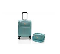 Lot valise cabine souple + Vanity ""Ultra léger"" - Lys Paris 2102/2 - Menthe