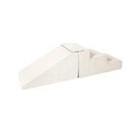 Lot de 2 grands blocs en mousse crème velours côtelé Blanc G