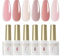Lot Vernis Semi Permanent Jelly Rose Rose Clair Couleur D'avoine 6 Couleurs Vernis À Ongles Translucide Classique Uv Led Soak Off Gel Polish Nail French Manucure Kit 6ml