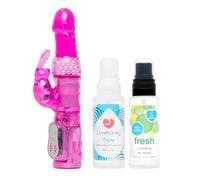 Lot Vibromasseur rabbit Lovehoney & Spray Nettoyant Fresh & Lubrifiant Enjoy
