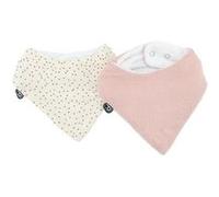 Lot x2 bavoirs bandana - TU - Mousseline - Vieux rose pois Rose G