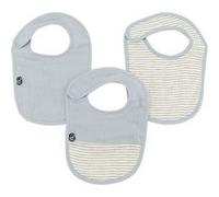 Lot x3 bavoirs - 0-6 mois - Gaze de coton - Bleu vintage Bleu