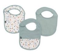 Lot x3 bavoirs - 6-12 mois - Gaze de coton - Celadon
